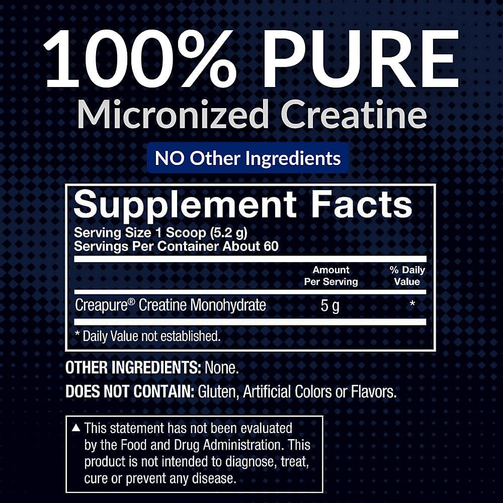 BodyTech Elite German Creatine with Creapure®, Creatine Monohydrate Powder for Strength, Size & Power, 5g per Serving, Unflavored, Gluten Free, 11.01 oz, 60 Servings