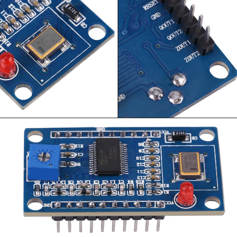 AD9850 Générateur de Signaux Module, 0-40 MHz Fonction Générateur de Signaux de 2 Sorties à Onde Ainusoïdale et 2 à Onde Carrée Adopte Un Oscillateur à Cristal de 125 MHz