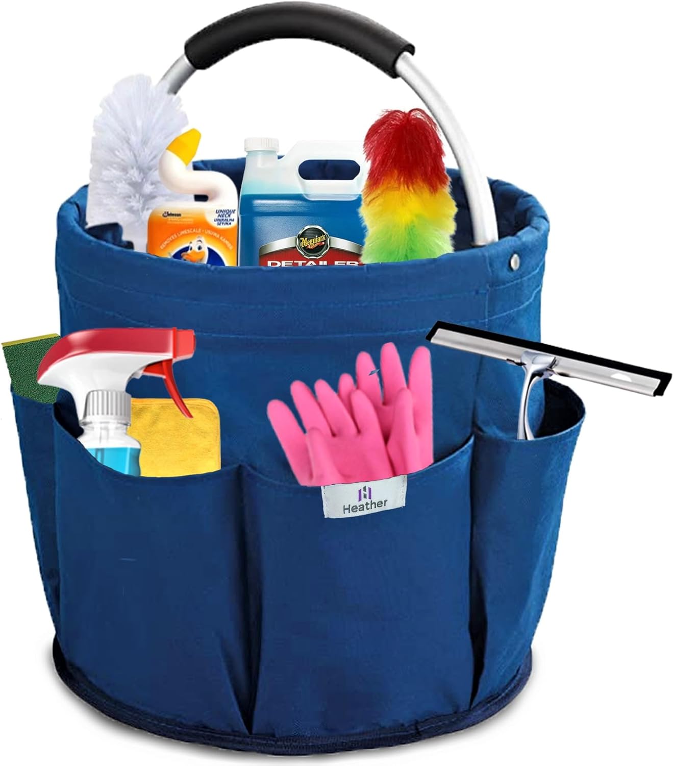 heather Cleaning Bucket Organiser Caddy with Handle Cushioned Bag for