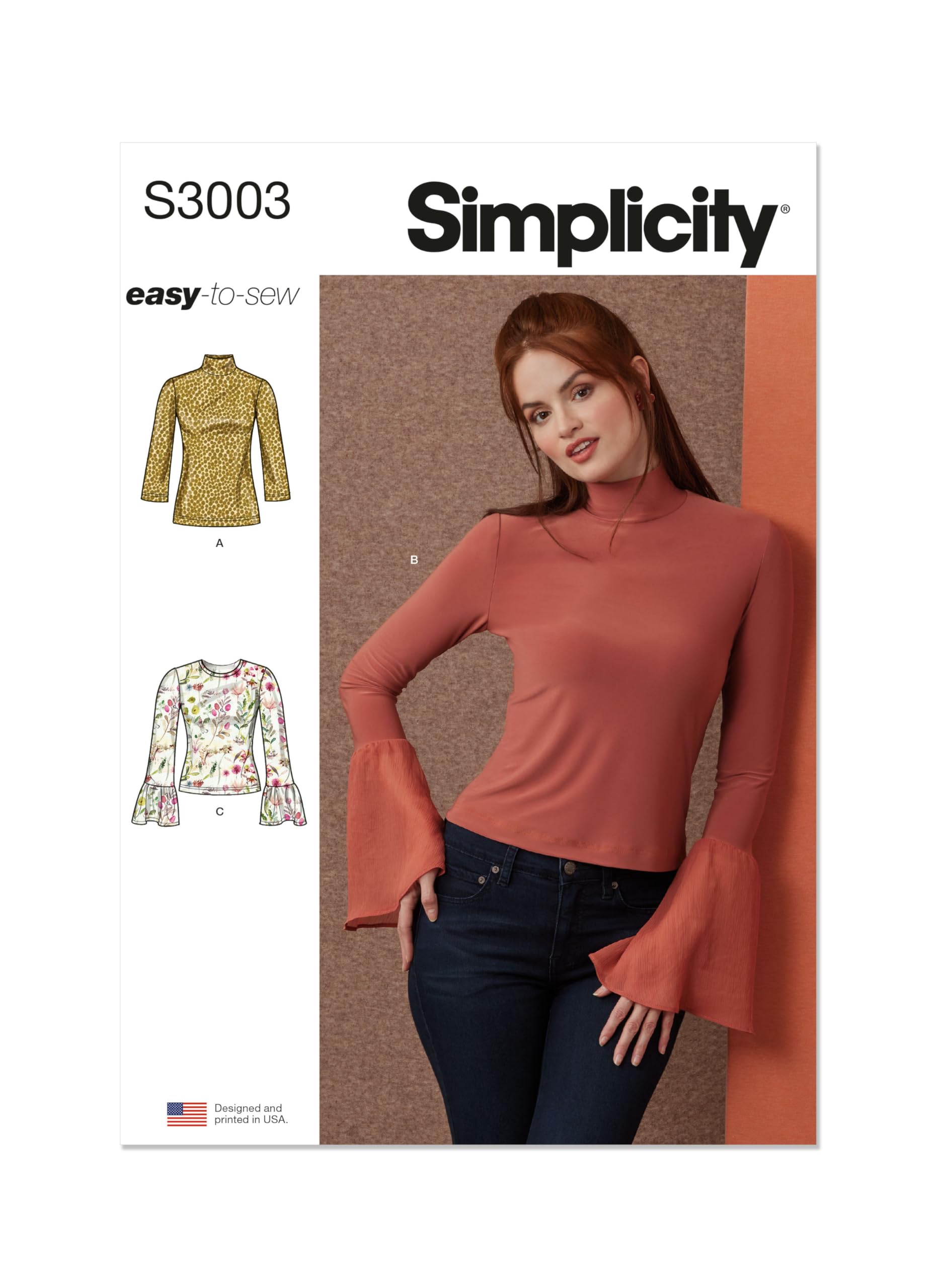 Patron de couture pour hauts en tricot pour femme Simplicity SS3003H5 stretch