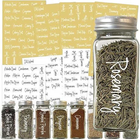 Waterproof Spices Label Stickers Pantry Organization 278 Pcs