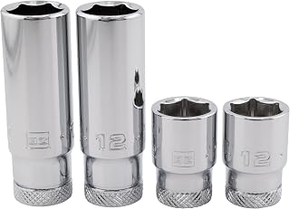BRAZEN 12mm 소켓 4팩 (0.6cm(1/4인치) 드라이브, 6pt, 멀티 타입)