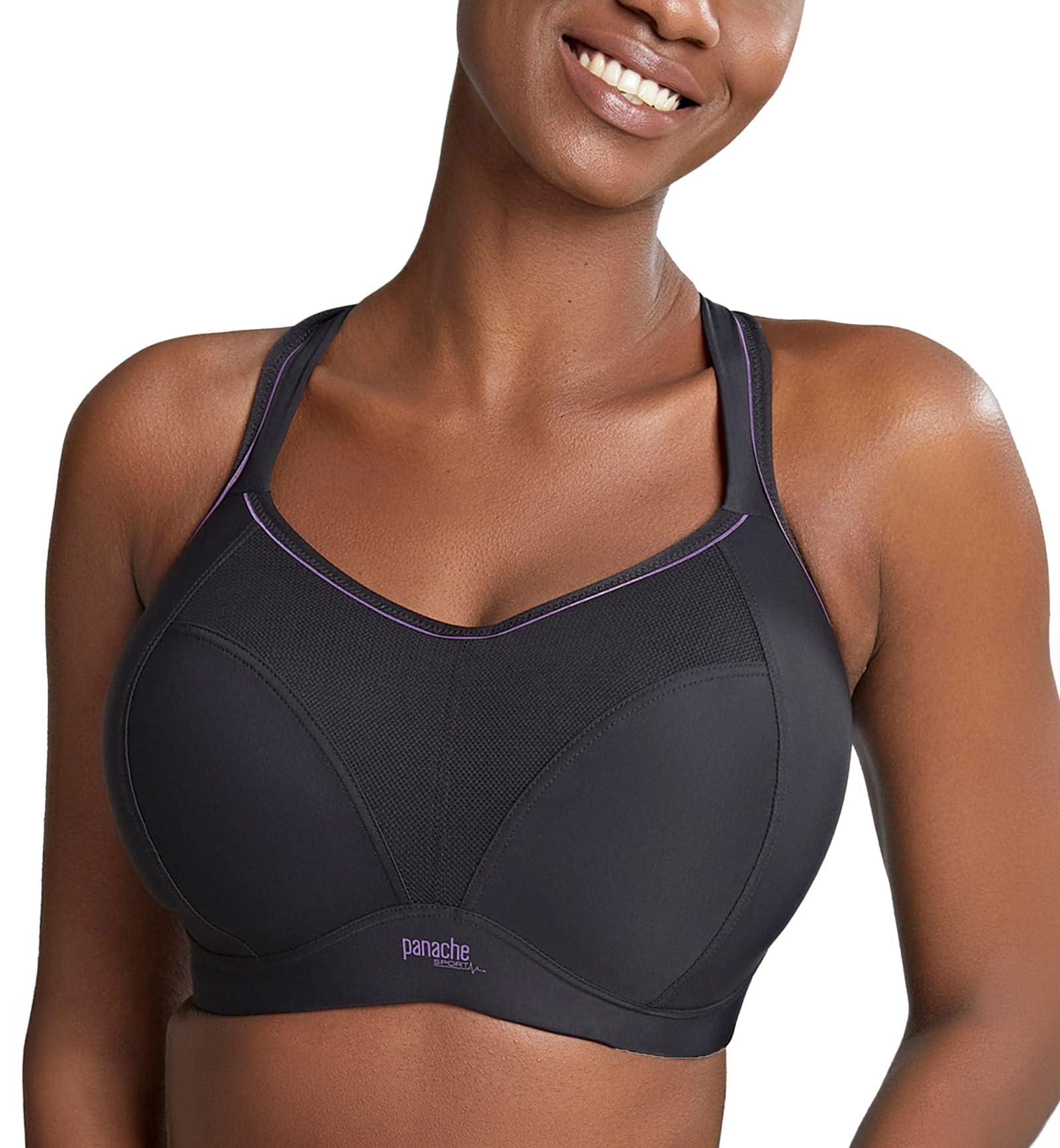 Panache Women's Black Non-Wired Sports Bra - 28Dd