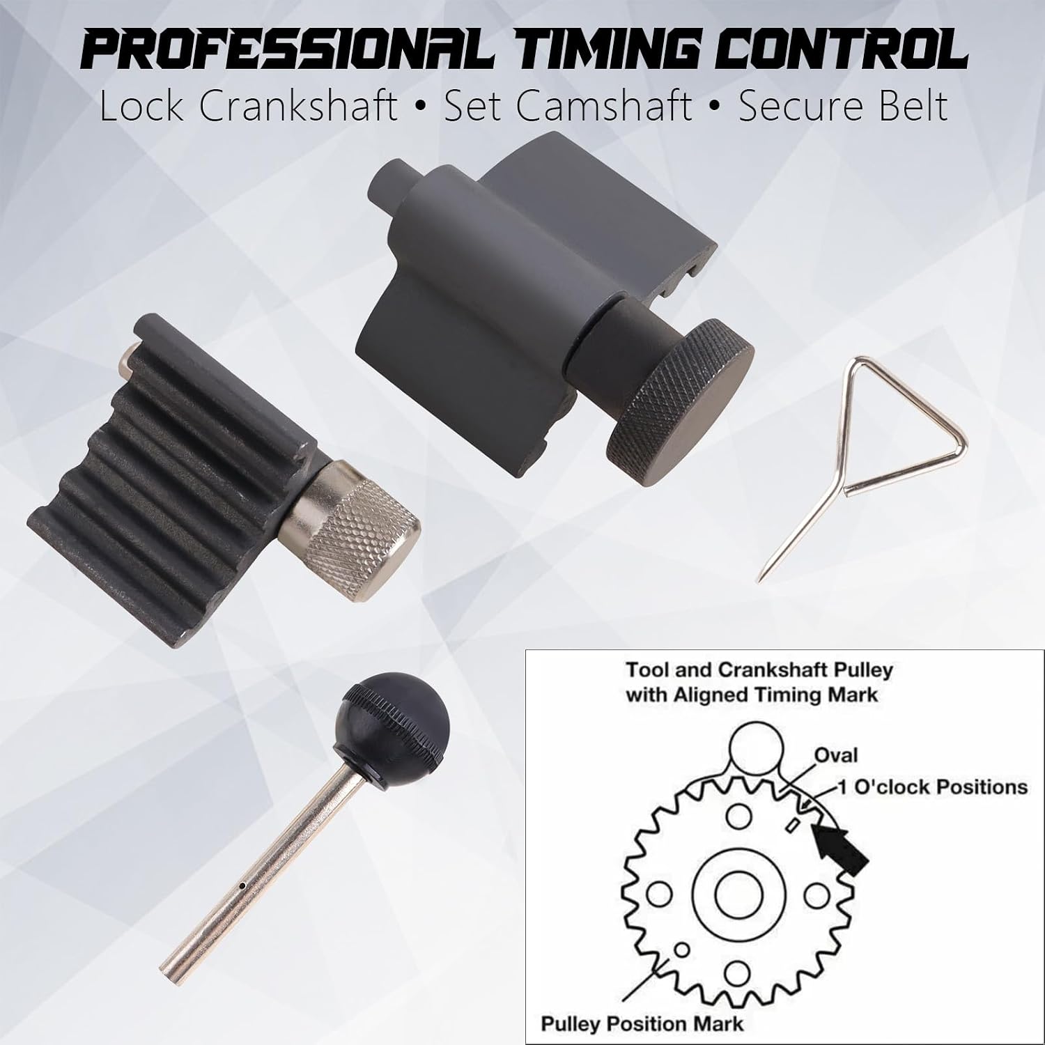 VW TDI Timing Belt Tool Kit Engine Camshaft Crankshaft Alignment Locking Timing Tool Kit Compatible with Audi Seat Skoda 1.9L 2.0L PD DOHC Diesel