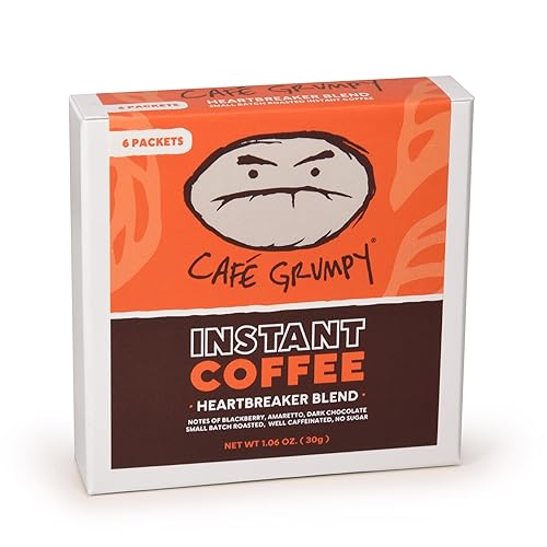 Café Grumpy Heartbreaker Blend Café instantáneo paquete de 6 De origen ético directamente de agricultores, vendido en cafés de Brooklyn