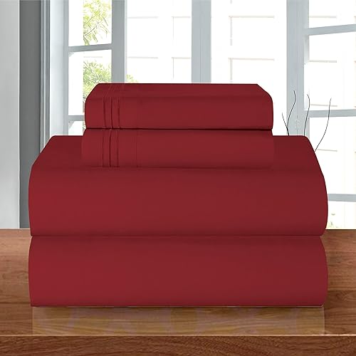 Elegant Comfort - Juego de ropa de cama suave y lujoso, 1500 hilos, 4 piezas, calidad prémium, resistente a arrugas, sábana bajera elástica,