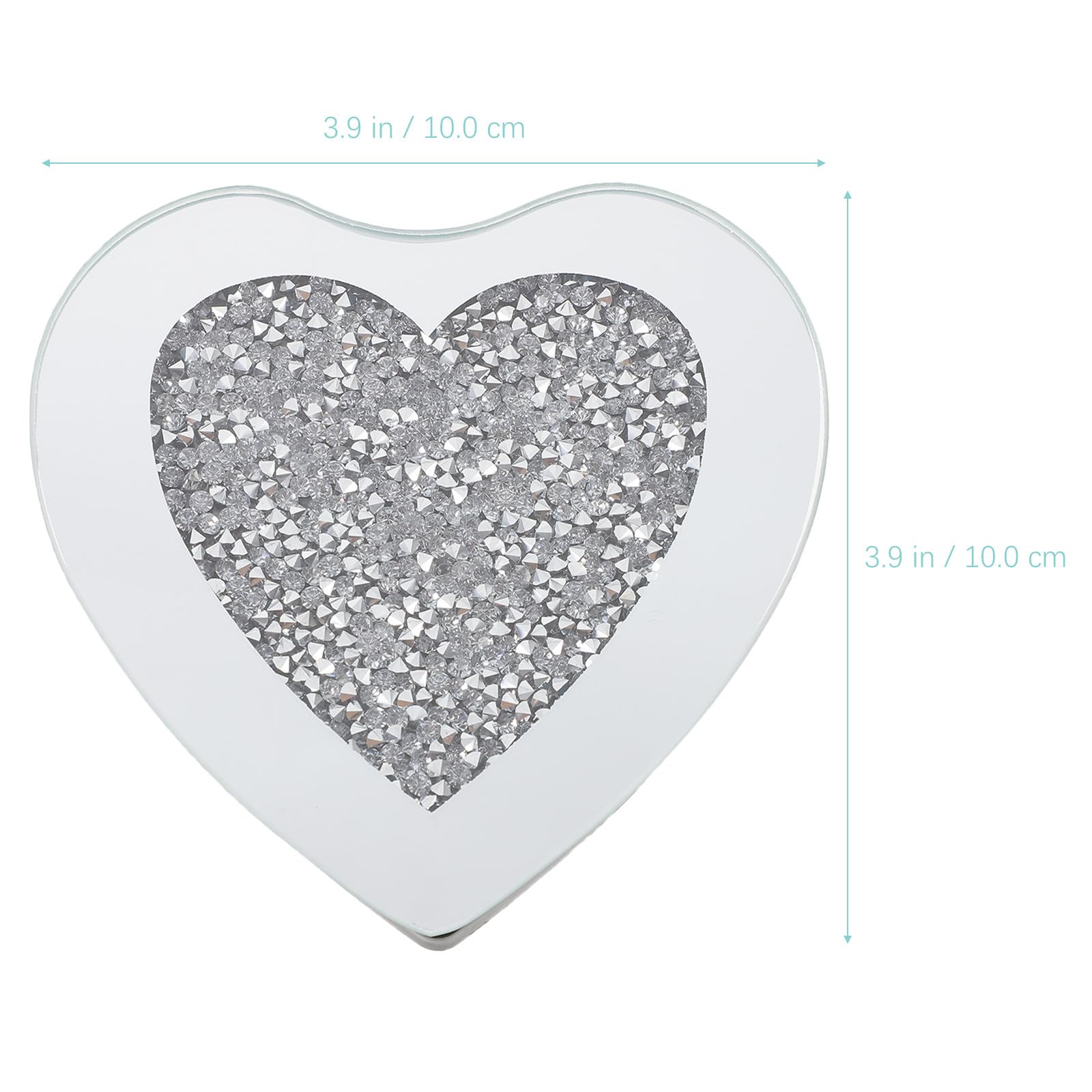 Posavasos de Vidrio Forma de Corazón, 6 Piezas Plata | Resistente a Rayaduras Calor, para Bar y Restaurante, Acabado Elegante para Mesa y Servicio