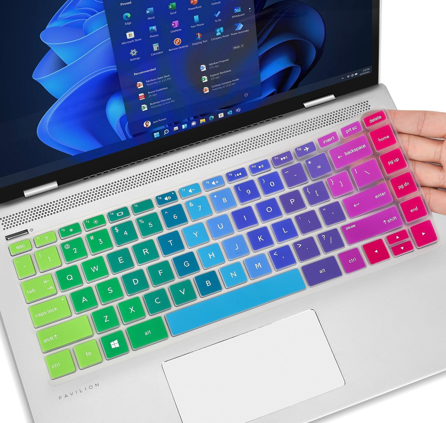 Keyboard Cover for HP 14 Laptop/HP Pavilion x360 14-dq 14-fq 14-ba/bf/cm/ce/cf/dk 14t-dh200 14-dq0040nr 14-dq0052dx 14-dq5009nr 14-dq0762dx 14-dq6011dx dq0703dx 14-dq0070nr 14-fq0013dx, Rainbow