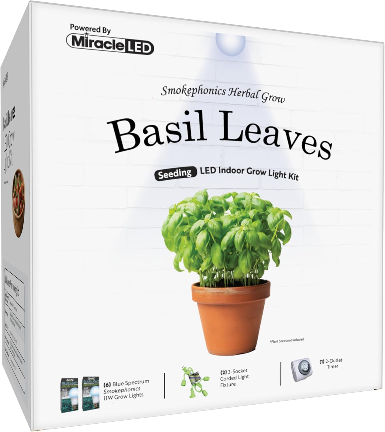 Miracle LED SmokePhonics Basil Starter, 3-Socket Grow Light Kit Blue Spectrum (2-Pack)