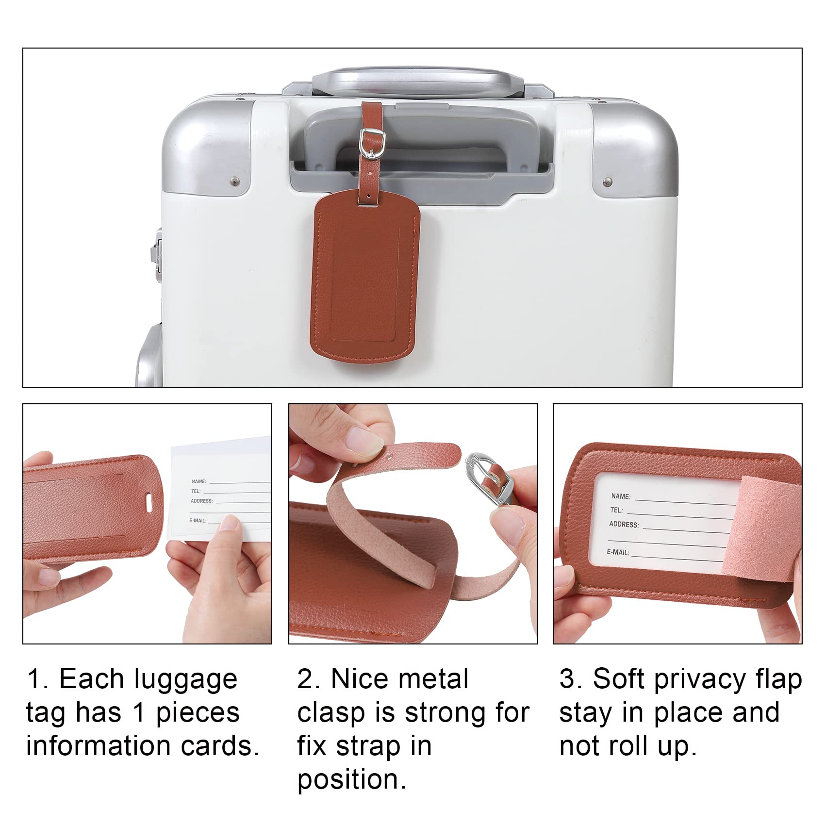 Etichette Con Carta D'identità 2 Etichette Per Bagagli In Pelle Con Foglie Di Palma, Per Valigie E Etichette Bagagli Silicone