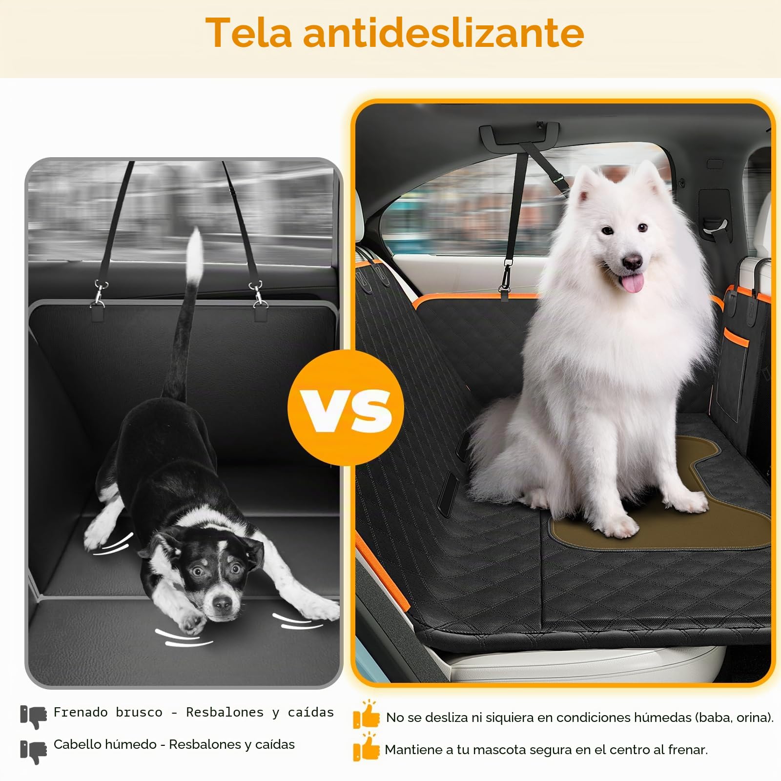 Pecute Extensor de Asiento de Coche para Perros,Funda de Asiento Trasero para Mascotas, para Viajes por Carretera,Almacenamiento en el Coche,Adecuado para SUV y Camiones,hasta 180 kg