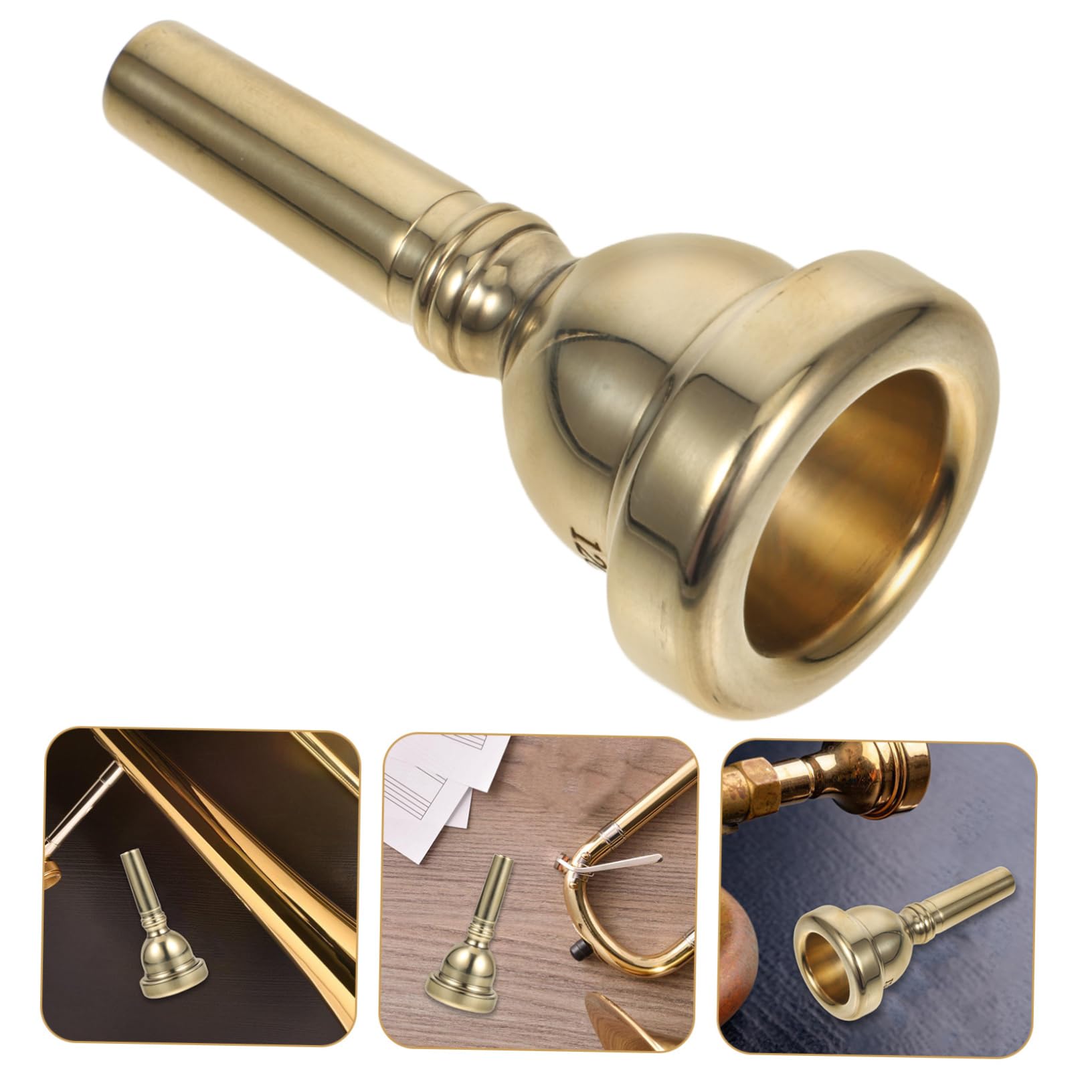 OFFSCH Metal Trombone Mouthpiece Replacement Accessory Silver/gold for Levels Musicians