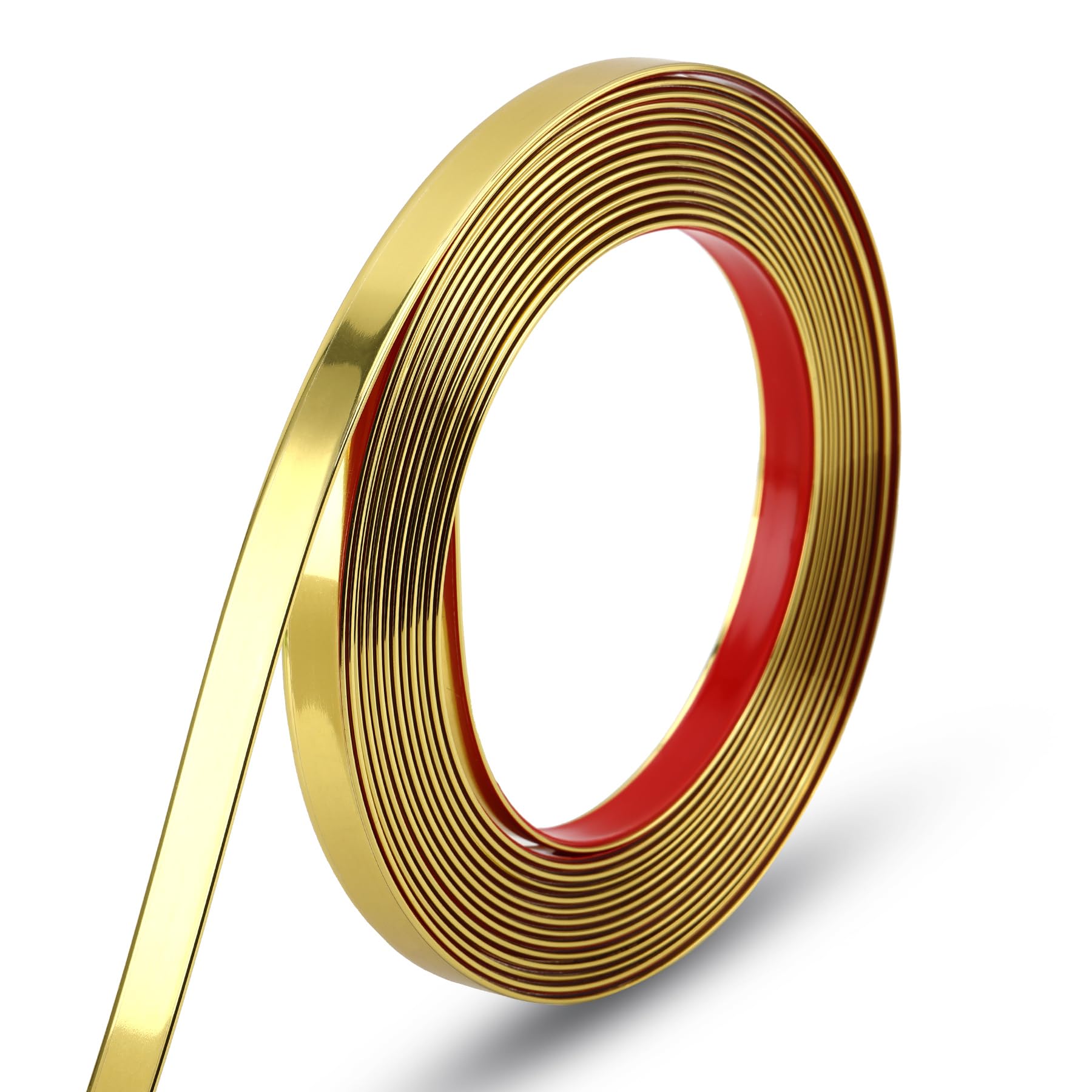Gaahing 5m x 1.3cm Shiny Gold Molding & Wall Trim, Flexible Peel and Stick Decorative Strip for Tile, Mirror, Ceiling, Floor, Panel, Cabinet