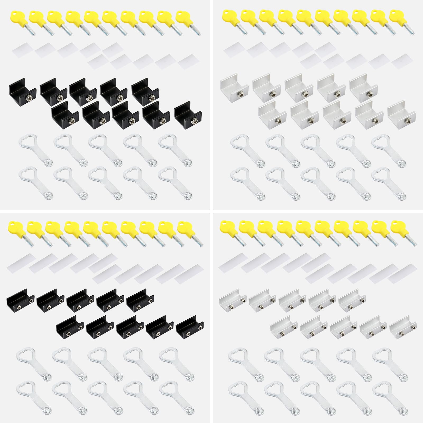 10 pièces butées de fenêtre en alliage d ' aluminium serrure antivol de fenêtre coulissante avec clé limiteur de cadre de porte coulissante serrure de sécurité antivol réglable