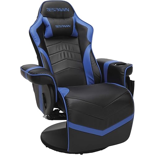 RESPAWN 900 Racing Style Gaming Recliner, Reclining Gaming Chair, in Blue RSP 900 BLU