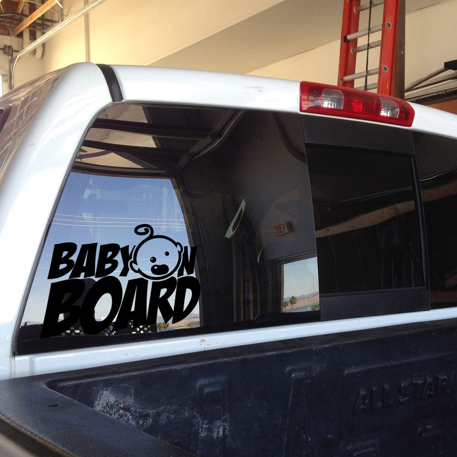 Baby On Board - Adesivo in vinile per auto, con scritta in lingua inglese "Baby On Board" (lingua italiana non garantita)