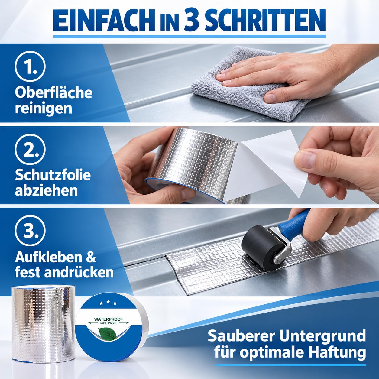Butylband Wasserdicht, Wasserfestes Butyl Reparaturband – Allwetter Dichtband Für Dach, Rohr & Leckagen, Dachrinnen Reparaturset, Wasserdichte Abdichtung – Zuverlässiger Leckageschutz，30cm*10M