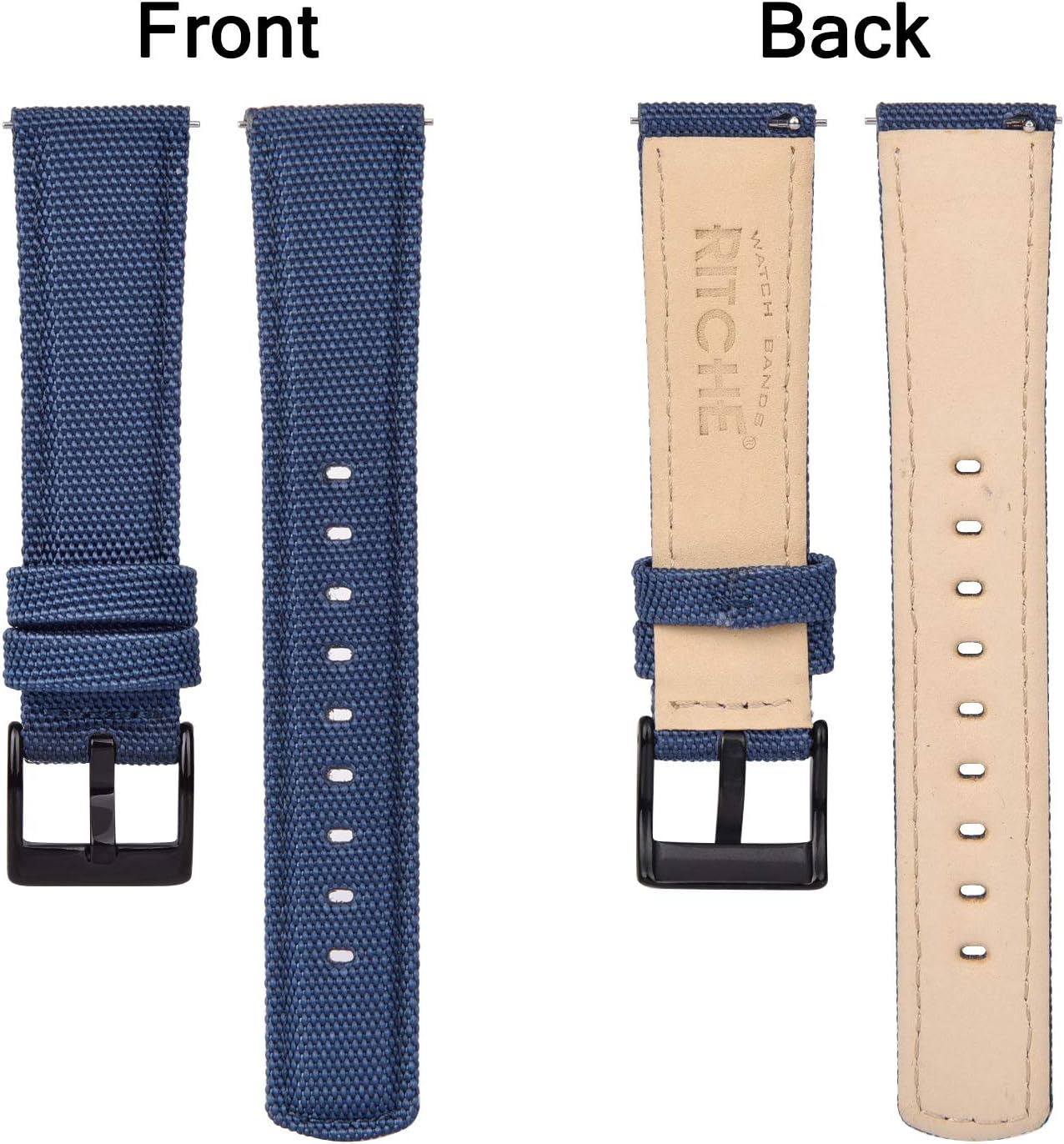 Ritche Christmas Gift Sailcloth Watch Band Quick Release Watch Strap Compatible with Samsung Galaxy Watch 6 Classic 43mm 47mm 40mm 44mmTimex / Seiko / Fossil / Citizen for Men Women, White Elephant Gifts, Stocking Stuffers for Men