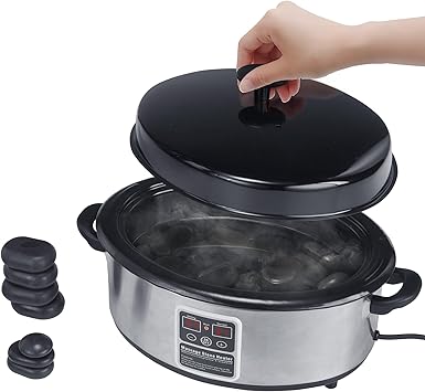 Master Hot Stones Heater Professional, Basalt Stone Warmer Unit, Heating Device for Hot Stone Massage Therapy, Home spa, Relaxing, Healing, Pain Relief6 Quart Stone Heater