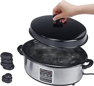 Master Massage 6 Quart LED Hot Stone Warmer with Digital Display– Stainless Steel Hot Stone Heater Portable- Massage Stone Heating Device-Massage Essentials for Massage Therapists