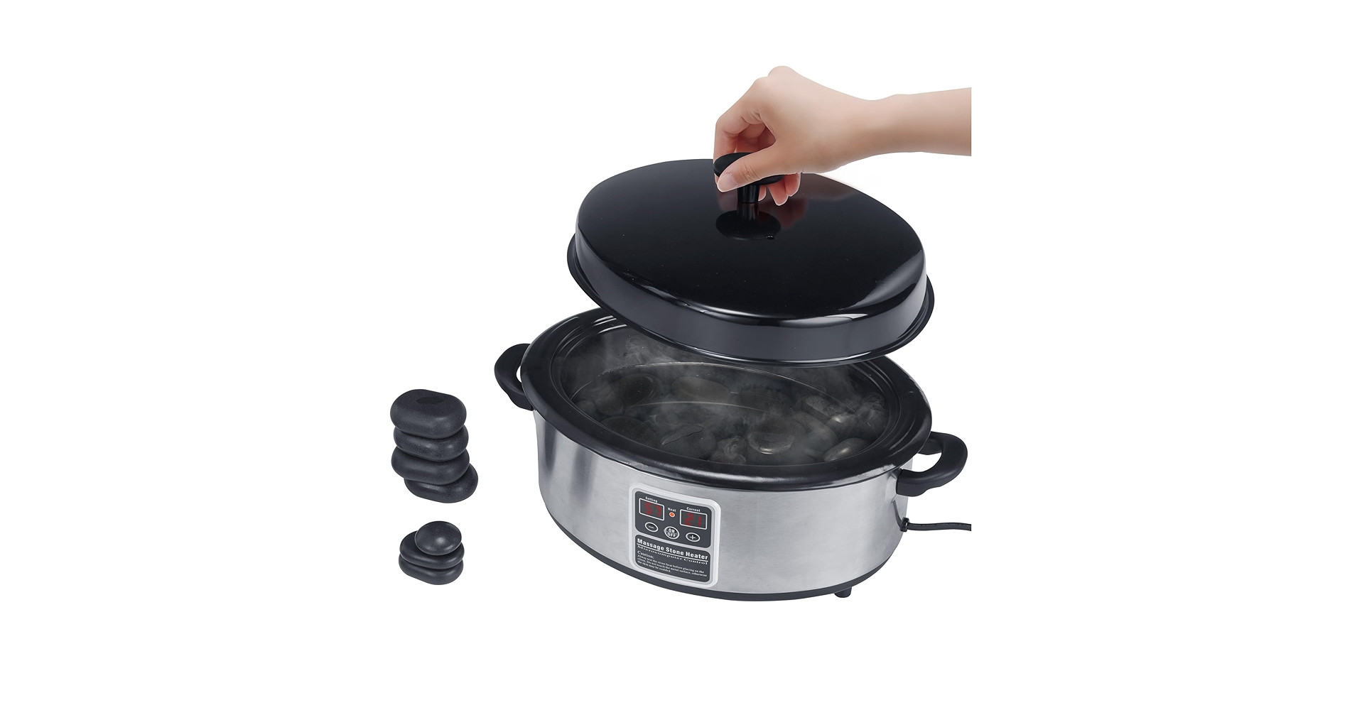 6 Quart Stone Heater マッサージストーン付き Amazon.com: Master Massage 6 Quart LED Hot Stone Warmer with