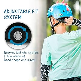 Kids Toddler Bike Helmet, Adjustable and Multi-Sport for Child Infant Baby, 2 Sizes for Age 1-3-5 Years Boys Girls (Blue Dinosaur, Small)