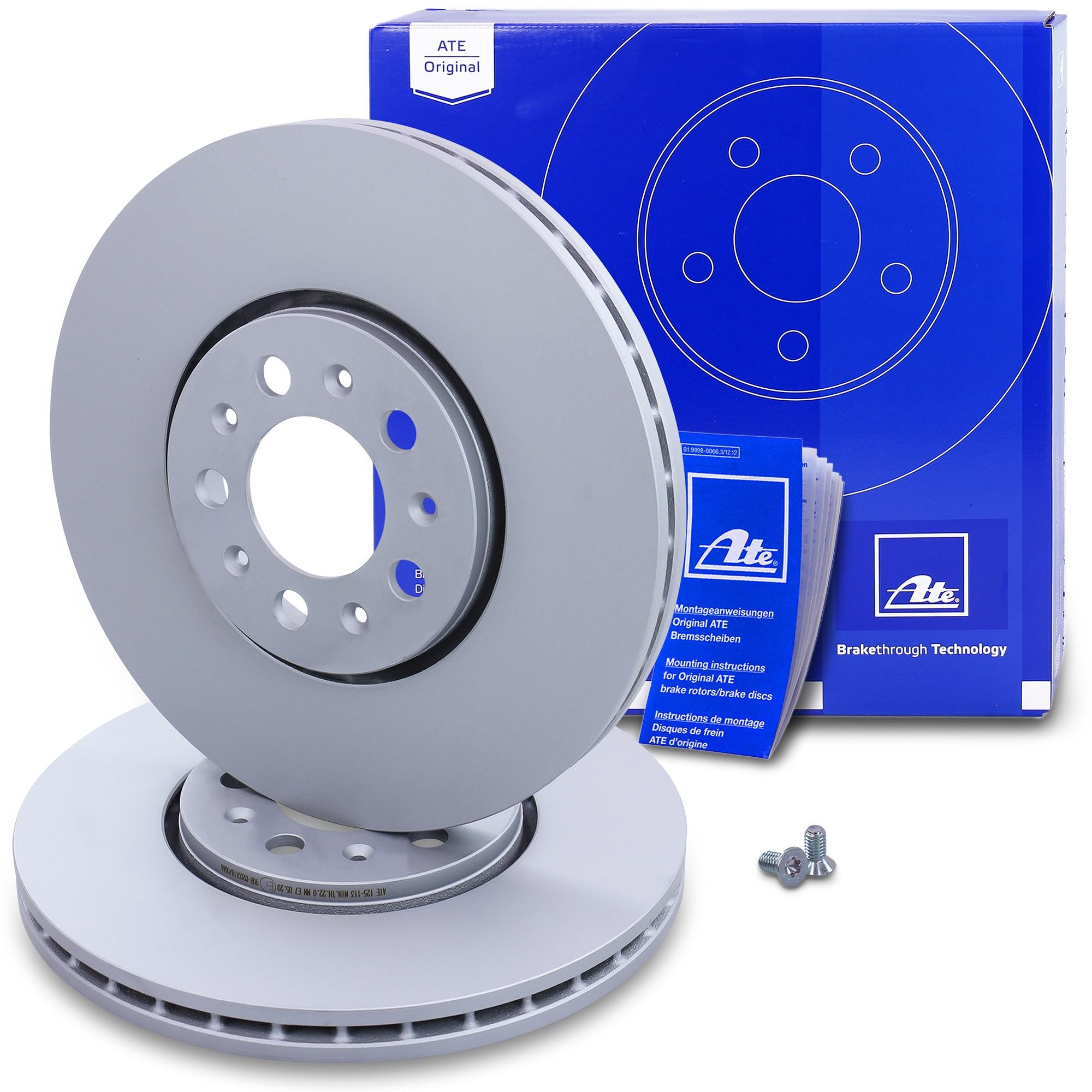 ATE Set di freni +dischi freno anteriori ¯ 288mm ventilati +posteriori ¯ 230mm pieni e pastiglie freno anteriori +posteriori Compatibile con AUDI A1, SEAT IBIZA, SKODA FABIA, ROOMSTER, VW POLO