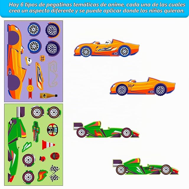 Foto 4 de 7 de 6 diseños Pegatinas de rompecabezas para decorar coches de carreras