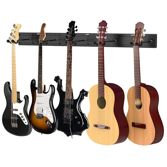 Buy LEKATO 5 Guitar Wall Rack Mount for Electric Acoustic Guitars