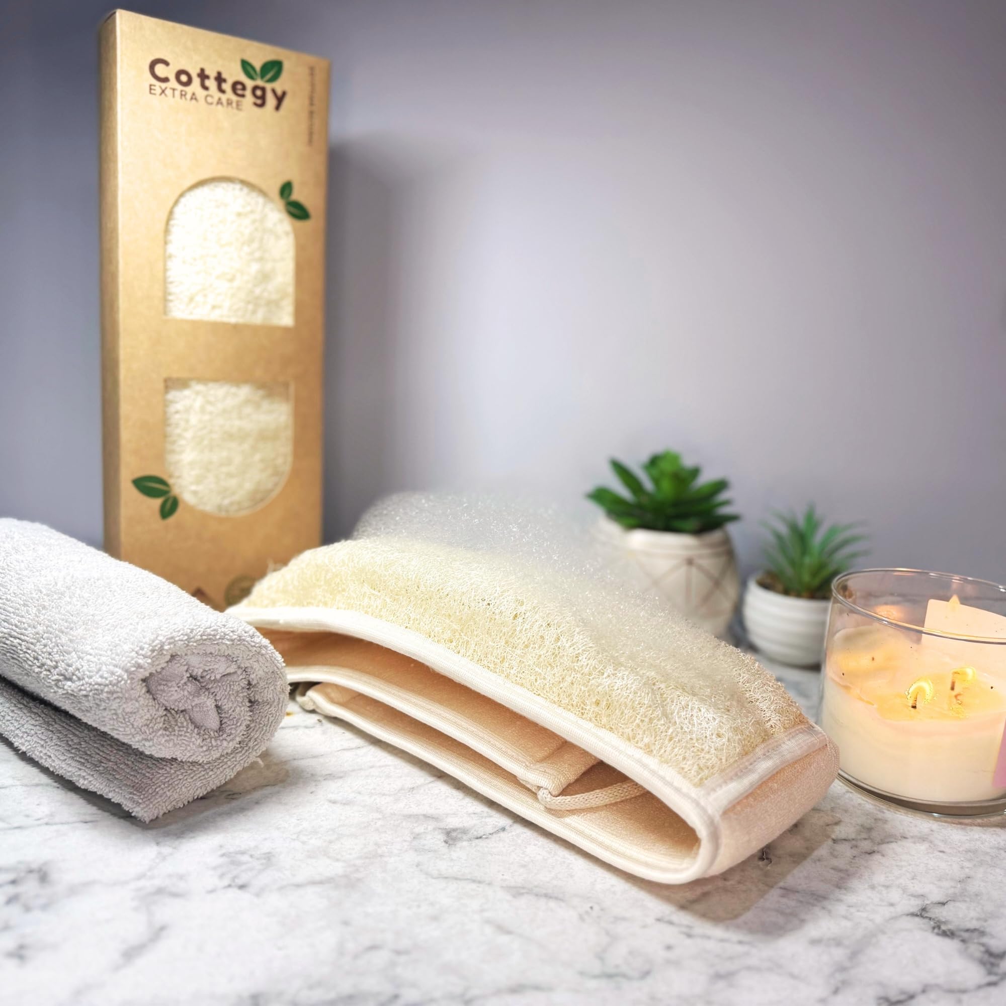 Esponja natural egipcia para usar en la ducha, exfoliante natural de lufa para hombres y mujeres para limpiar tu espalda profundamente, 1 unidad (paquete de 1)
