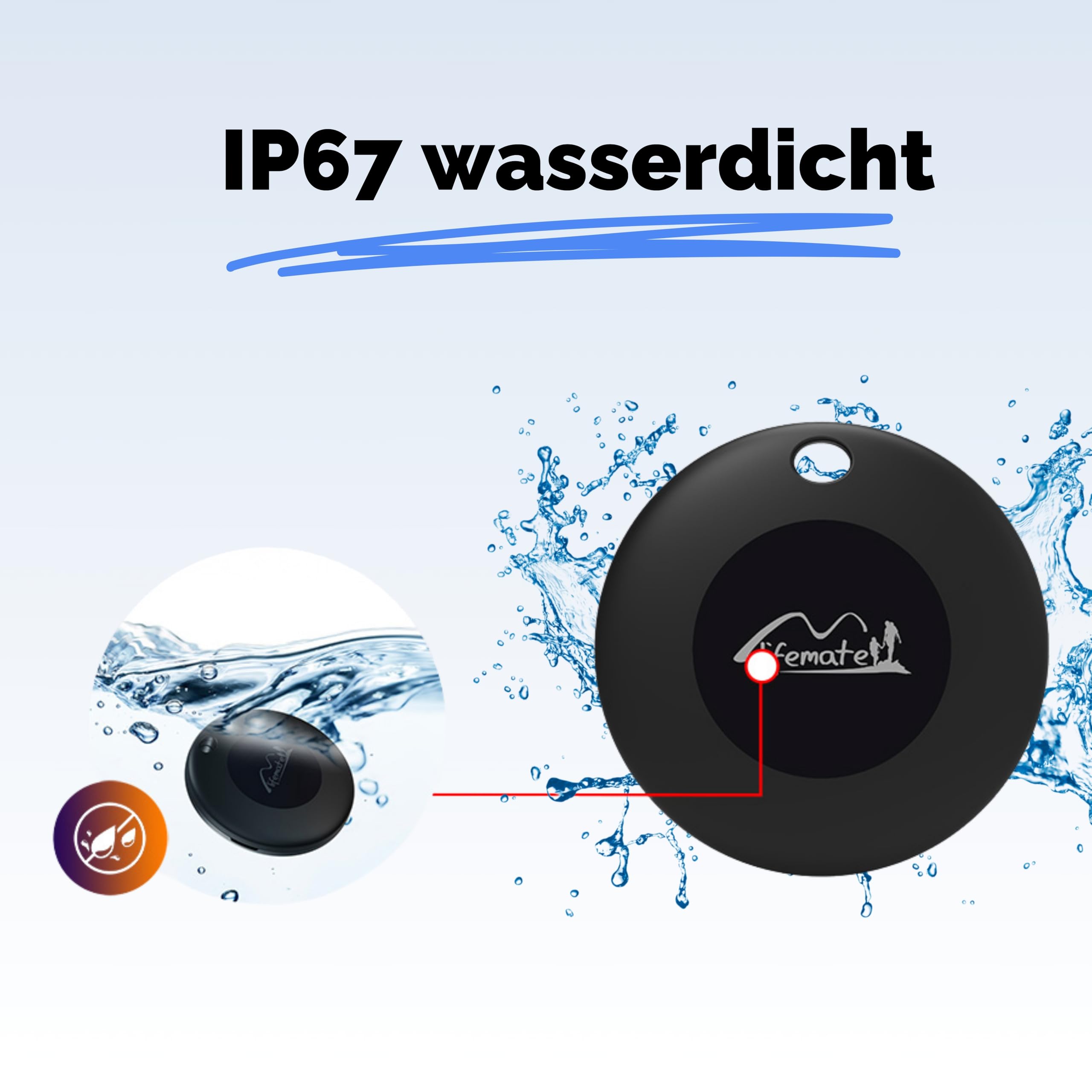 Lifemate Life Tag 8er-Pack für Apple „Wo ist?” Netzwerk – IP67 Wasserfest, 12 Monate Batterie, Lost Mode mit Ton, Einfache Koppelung Pet Tracking Device