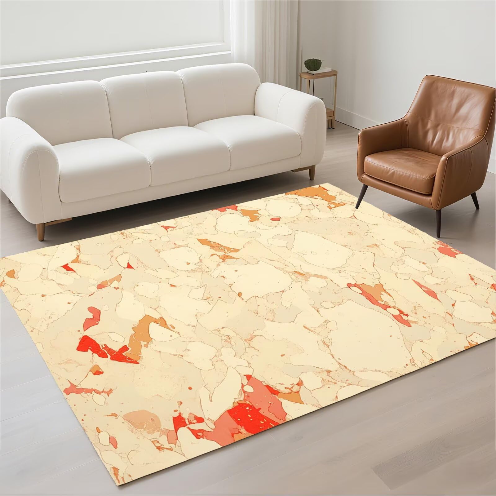 Tapis de couloir antidérapant beige 120x180cm lavable moderne