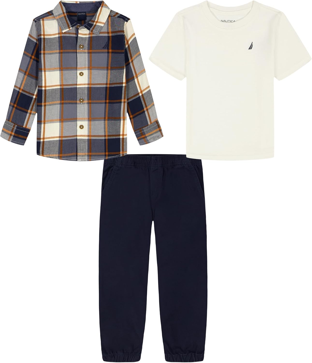 Nautica Boys' 3pc Woven Shirt Pant Set