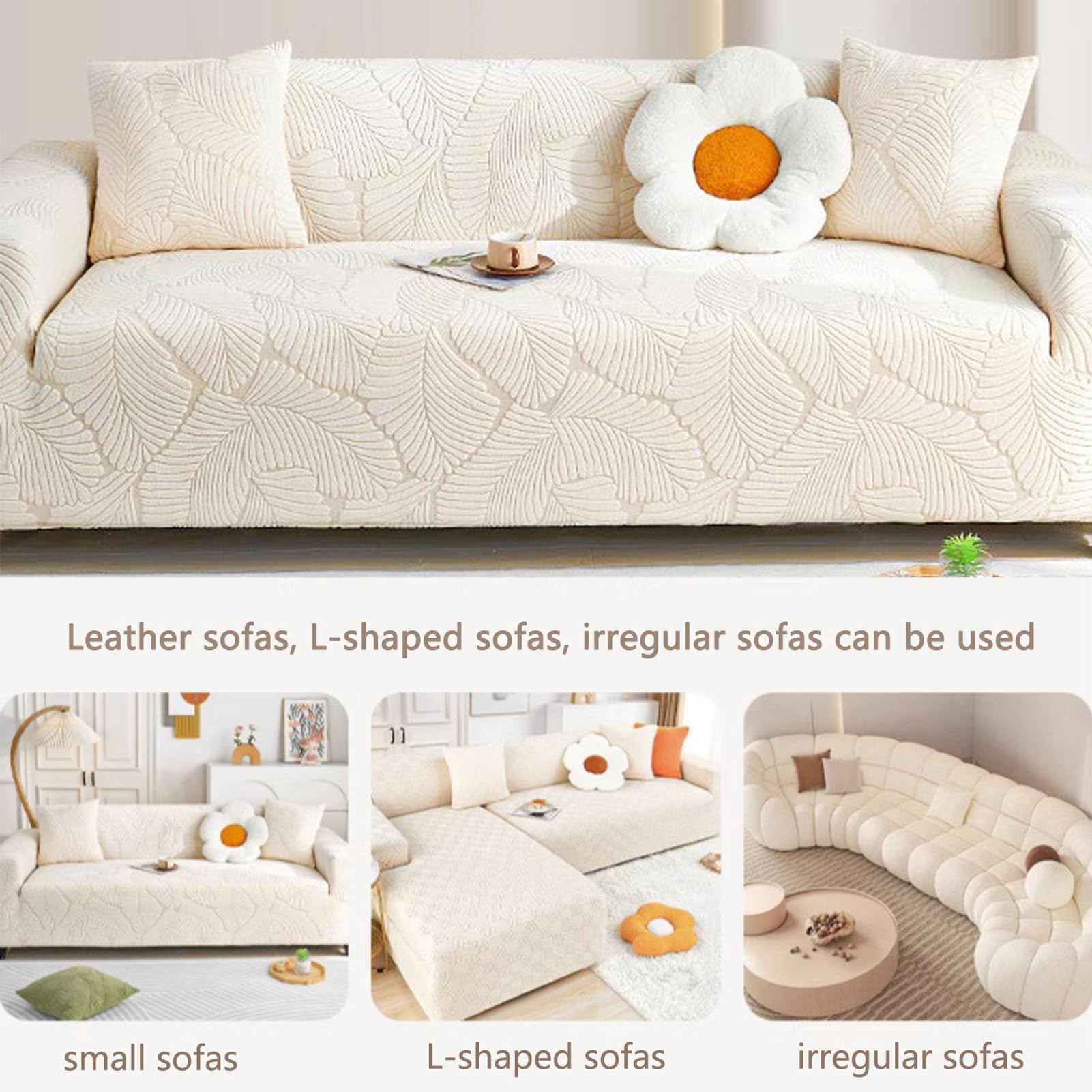 Stretch Samt Sofabezug 1 2 3 4 5 Sitzer für Ecke L-Form Sofa Überzug 1 Stück Universelle rutschfeste Couchbezug mit Elastischen Boden Möbelschutz