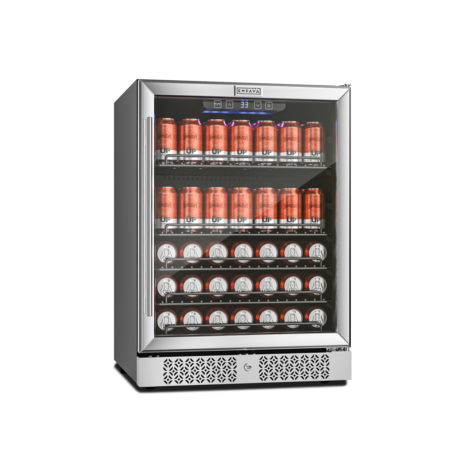 Empava Beverage Refrigerator 5.2 cu ft Beverage Cooler Silver