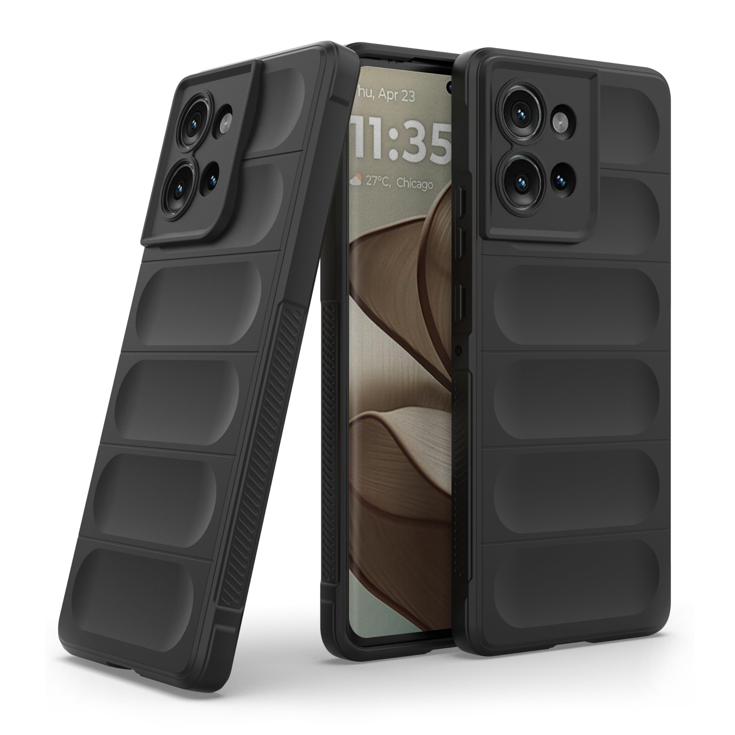 amazon basics Back Case Cover for Motorola Edge 50 Neo (Silicone_Magic-Black)