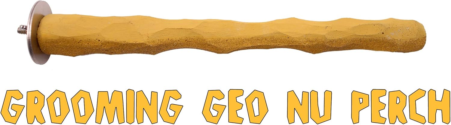Grooming Geo NU Perch® for Parrots African Grey, Amazon, Cockatoo, Eclectus