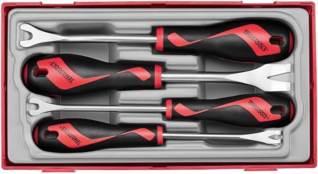 Teng Tools 4 Piece Auto Clip, Fastener & Trim Panel Remover Tool Tray - TTSR04A