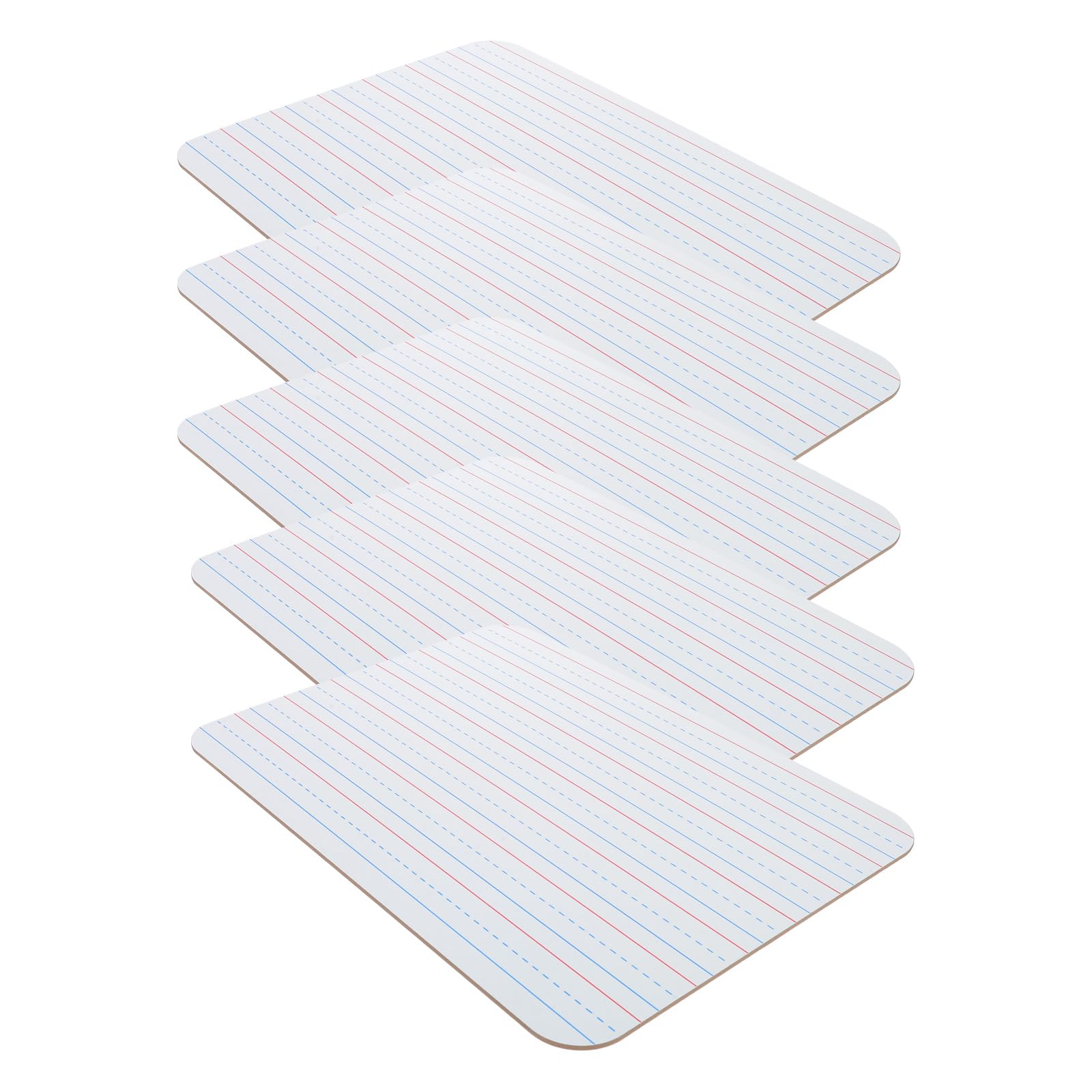 GLEAVI Pizarra de Borrado en Seco con Líneas 23x30 Cm, Paquete 5 Piezas, Doble Cara, Portátil y Borrable para Escribir, Práctica para Aprendizaje Escolar, Oficina y Aula