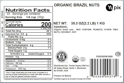 Miniatura 3 de Yupik Nueces de Brasil orgánicas 22 libras sin OMG veganas sin gluten