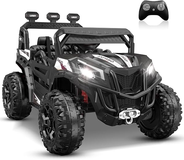 ANPABO 24V Ride on Toys for Big Kids w/Remote Control, 4X75W Motors, Max 4.5MPH, 4WD/2WD Switchable, 4 Shock Absorbers, 