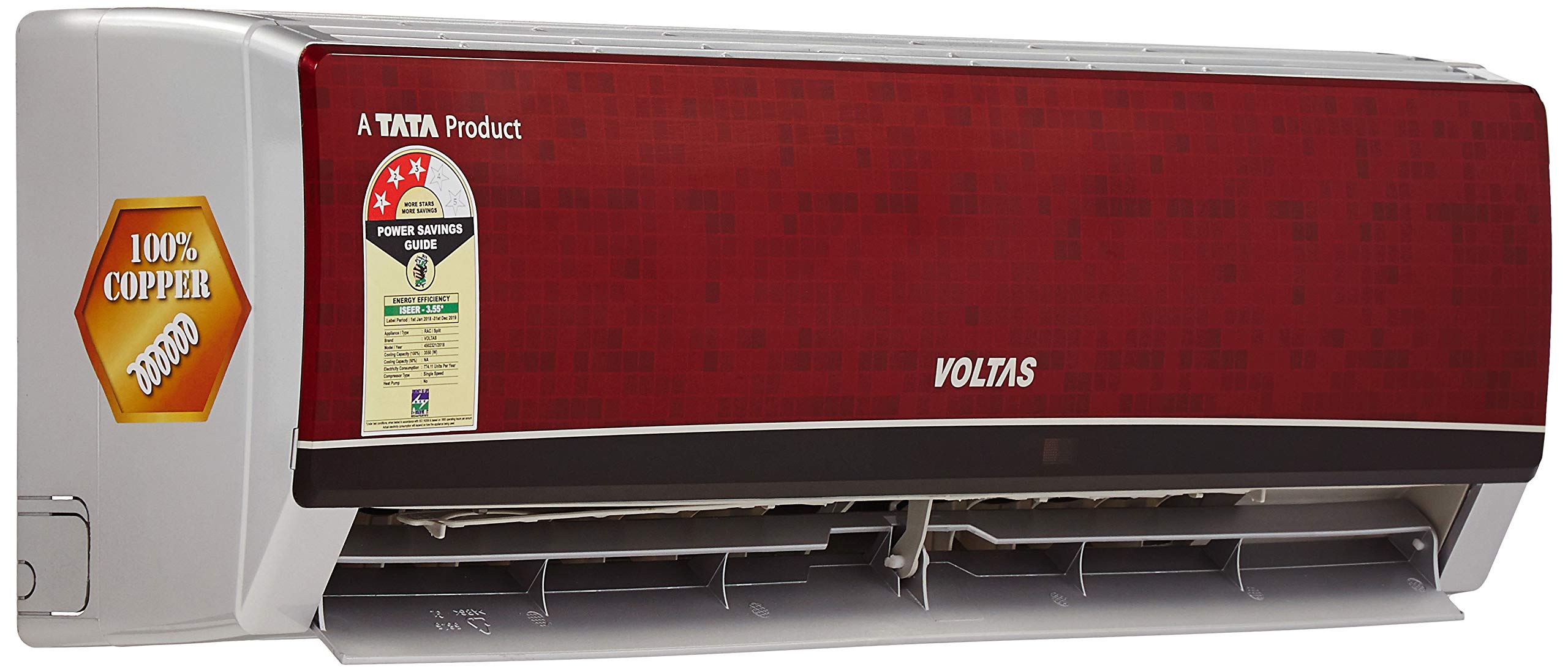 Voltas 1.5 Ton 3 Star Split AC (Copper 183 ZZY-IMR Red) : Amazon