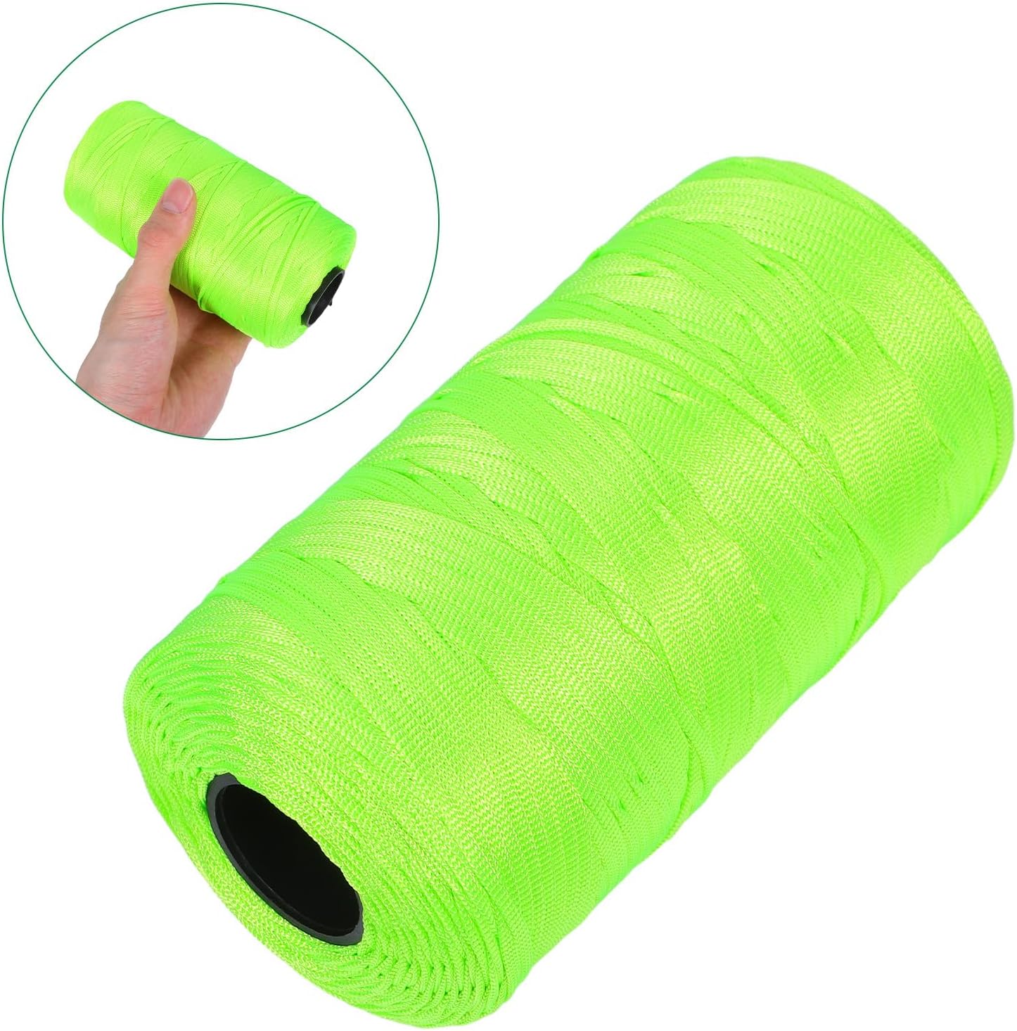 Cabilock Heavy-Duty Masonry Line and Twisted Brick String for Construction, Green Braided Outdoor Decoration and Path Guidance Rope, Sturdy Mason Twine for Builders and Temporary Setup