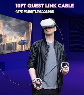 Link Cable 10FT for Meta Oculus Quest 3/2/Pro, High-Speed Data Transfer Charging Cord Cable, USB 3.2 A to C Charger Wire for Oculus Quest VR Headsets Gaming PC/Steam VR (10FT)