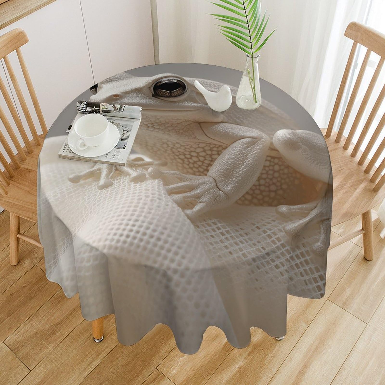 Nappe de table ronde imperméable motif grenouille pour banquet