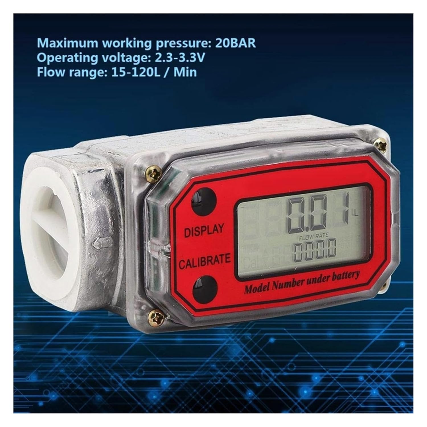 Digital Thread Flow Meter Digital Flow Meter 1-inch for Water Flowmeter