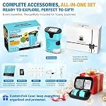 1000X Microscope de poche pour enfants - 4K 2.0" Écran numérique Mini Étendue avec kit de diapositives, Microscopes portables portables rechargeables pour les enfants de 4 à 12 ans