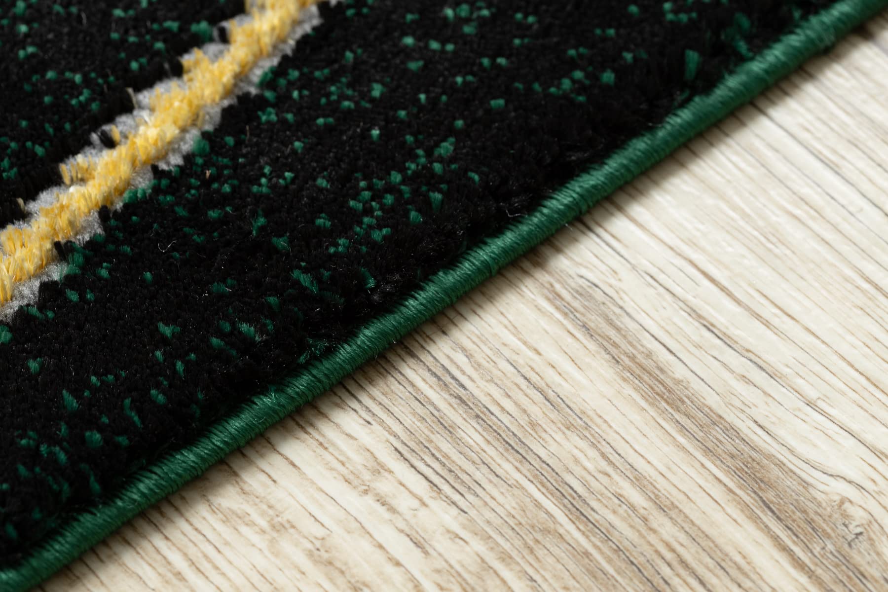 rugsx Tapis Exclusif Emerald Tapis Glamour, Tapis élégant, pour Le Salon, la Chambre à Coucher, Le Bureau, Le Dressing, Géométrique, Vert Bouteille/Or 180x270 cm