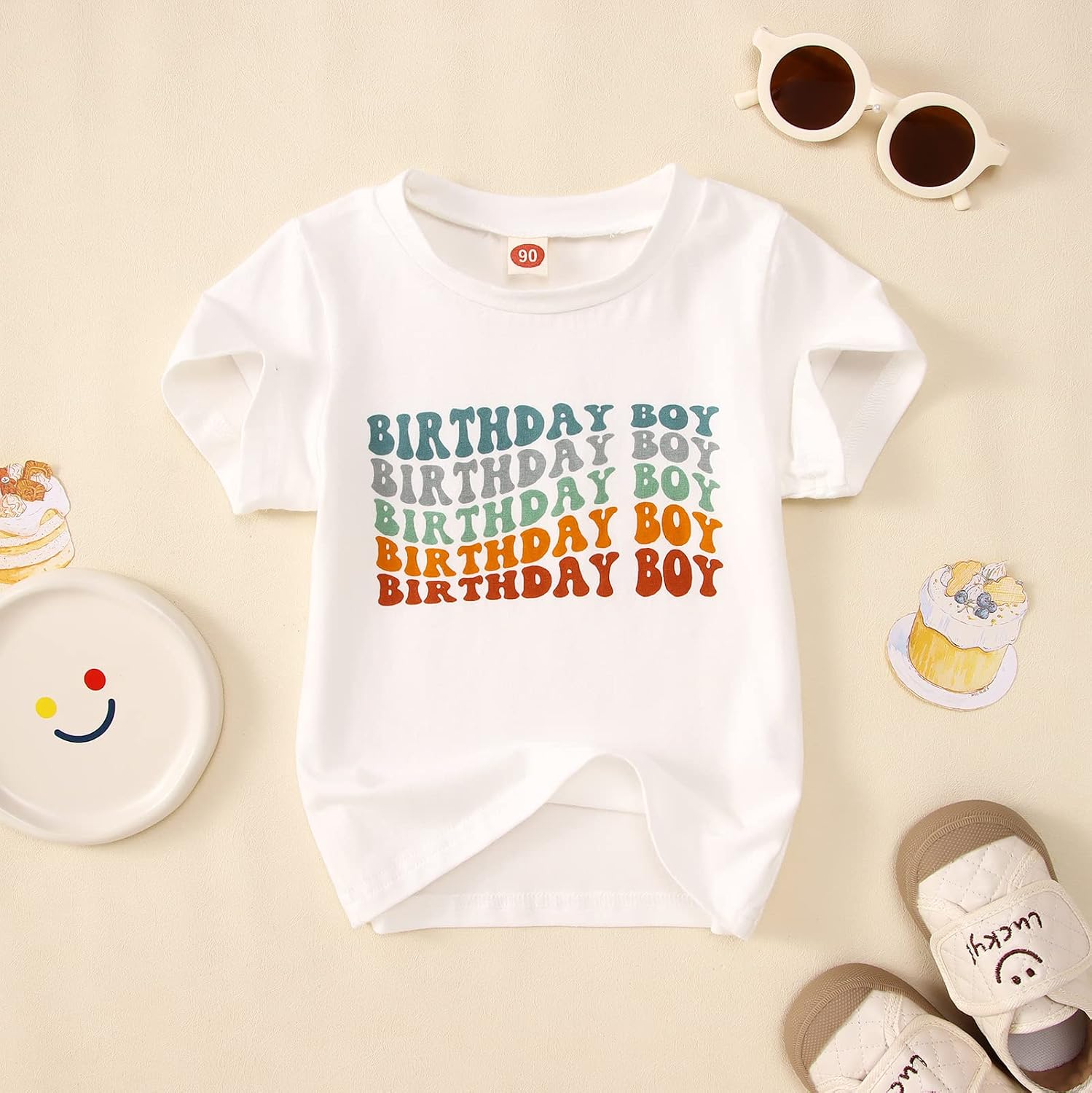 KEKEMI Birthday Boy Shirt Toddler Baby Boys Birthday Party T-Shirt Cute Letter Print 1st 2nd 3rd 4th 5th Birthday Gift Tees