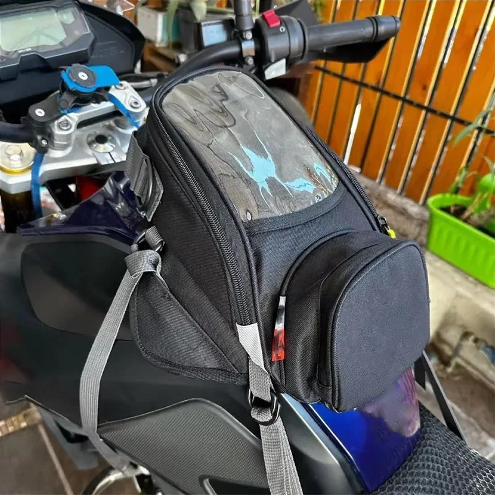 Bolsa Multifuncional Bolsa De Sillín Impermeable para Motocicleta, Magnética para Tanque Moto